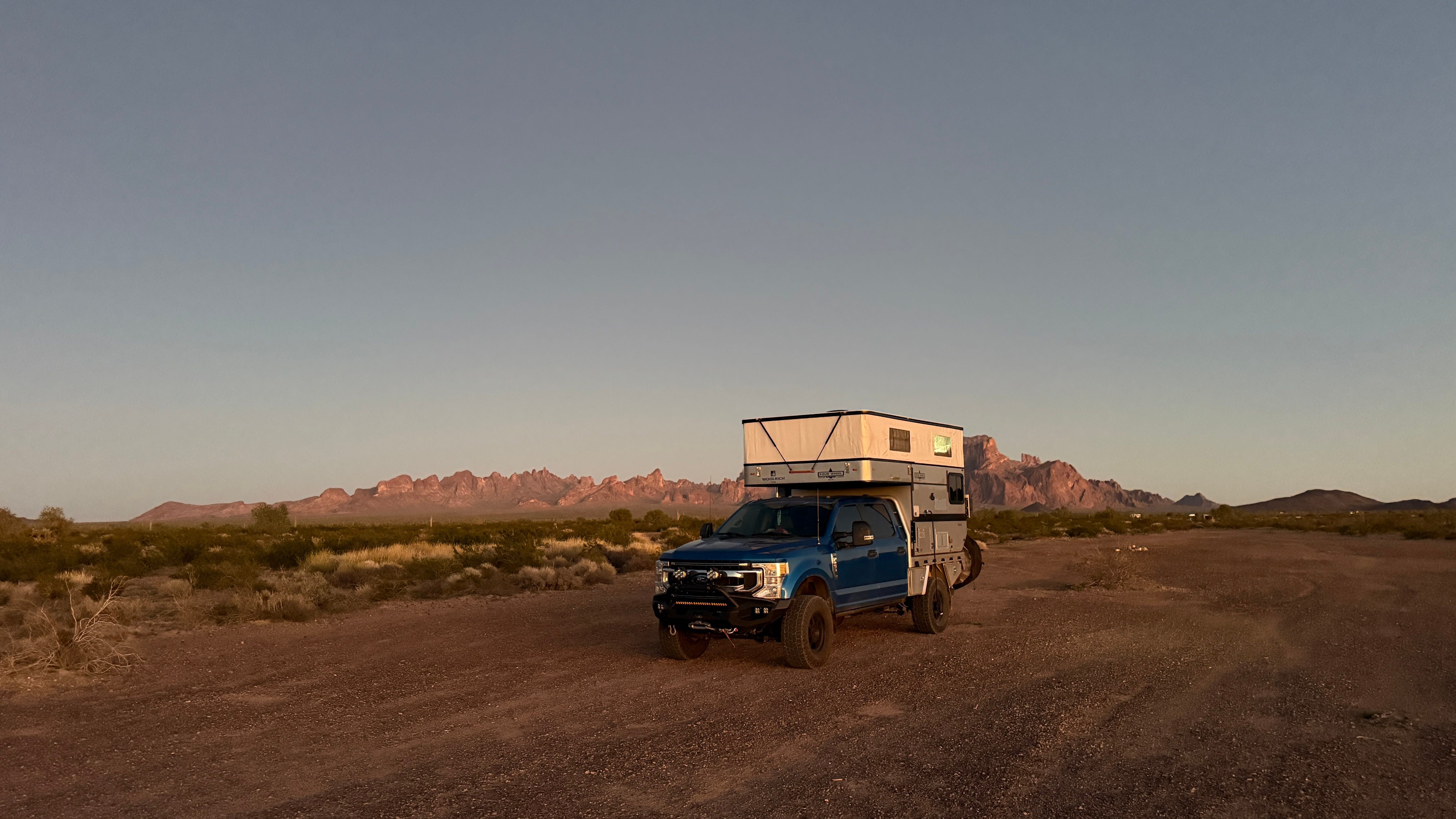 View from the camper on the edge of a mountain
